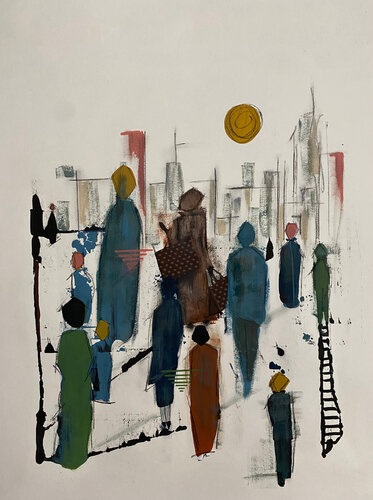 Lady with a big heart. As big as her LV bags par Carmen CARPENA, Peinture en vente sur Singulart