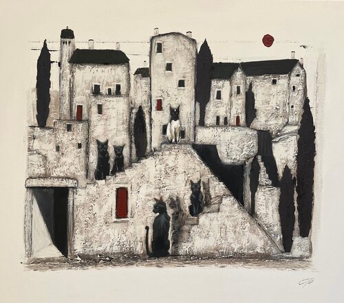 La Ville des Chats von Carmen CARPENA, Malerei kaufen auf Singulart