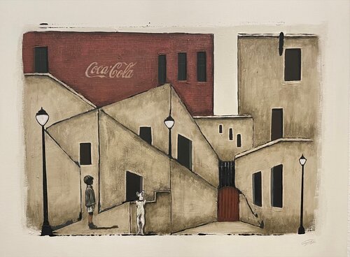 The Boy and his stray dog par Carmen CARPENA, Peinture en vente sur Singulart