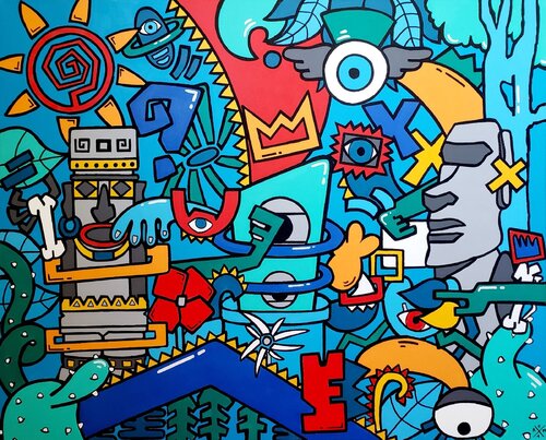 Y a que Moaï qui m'aille von Rom 1, Malerei kaufen auf Singulart