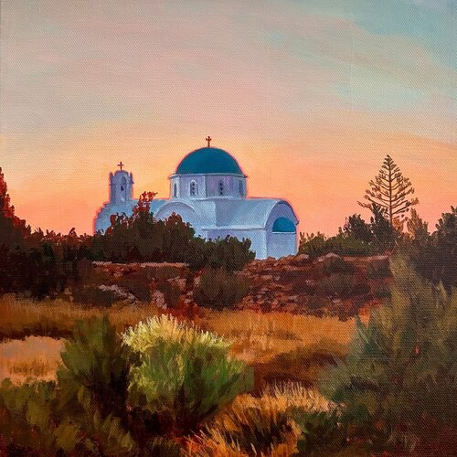 Cycladic Dusk van Amelie Laurice, Schilderij te koop op Singulart
