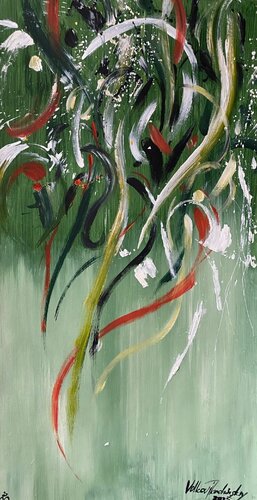 "Calligraphy on green" by Igor Volkov-Tkachinskiy, Painting for Sale on Singulart