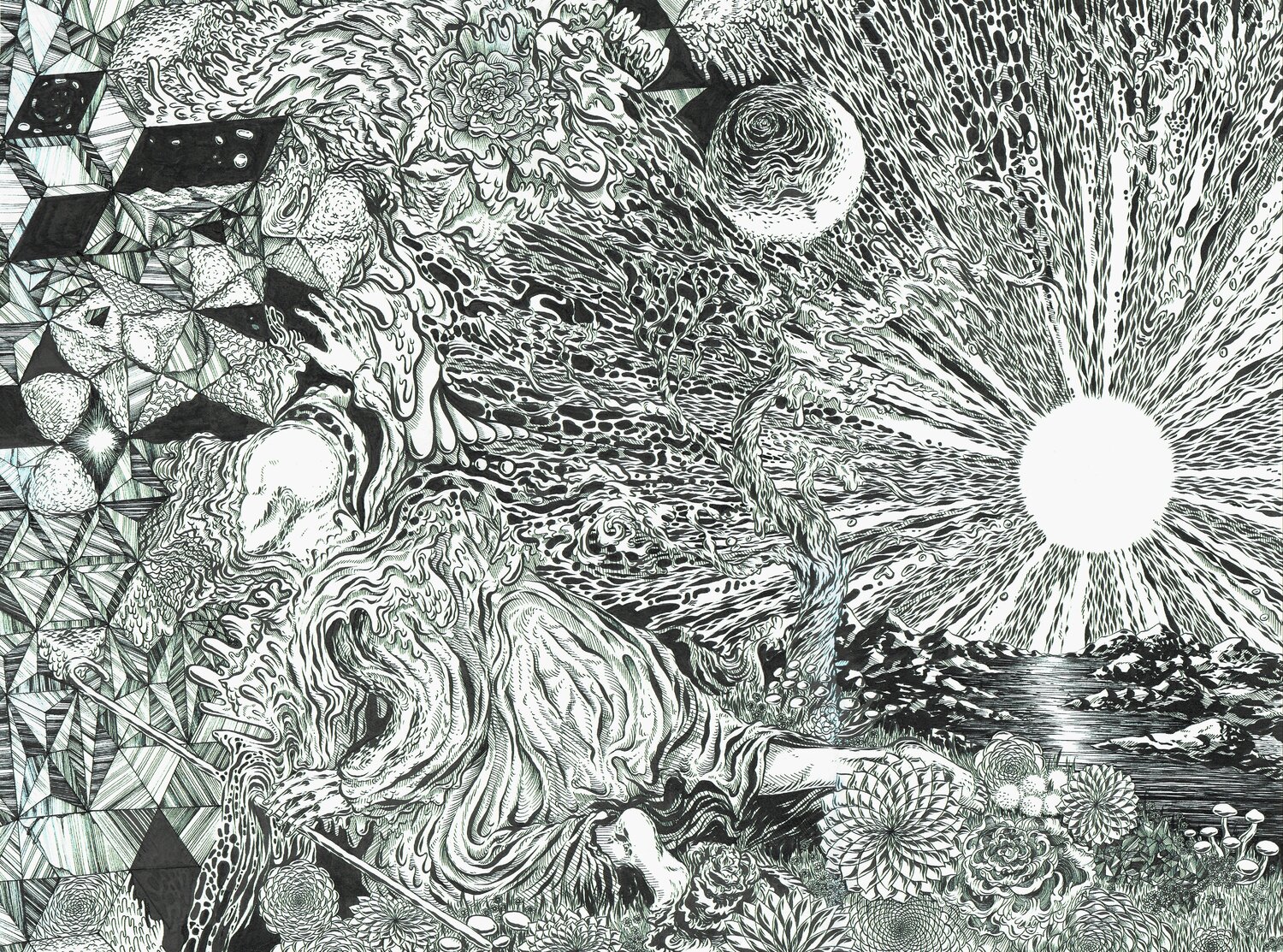 Flamarion Homage Justin Lovato Werk auf Papier zu verkaufen