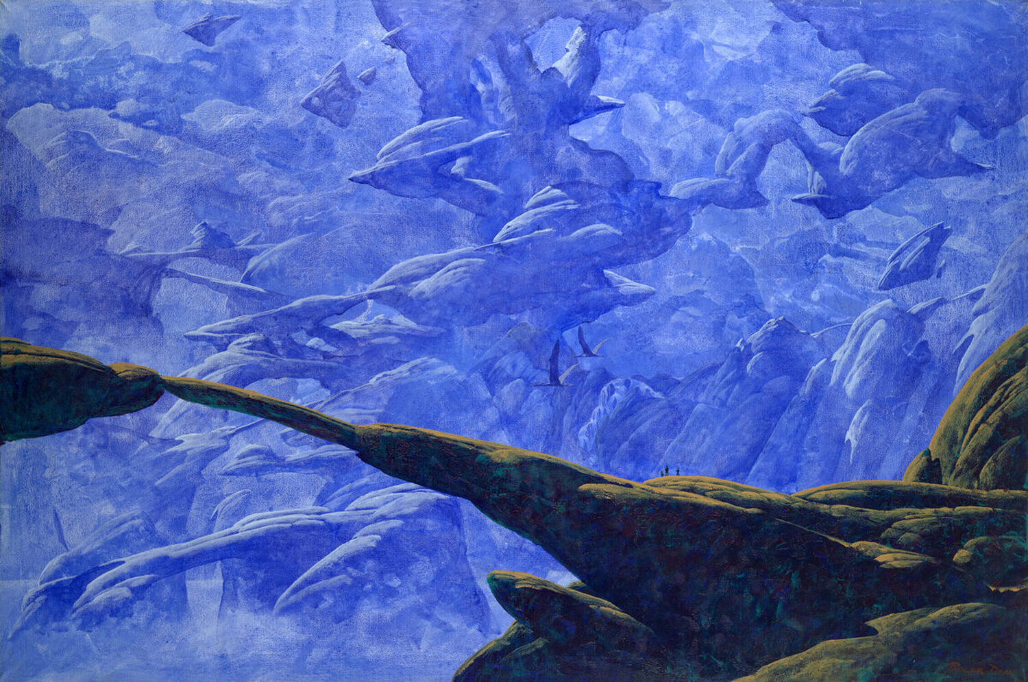 Return to the Centre of the Earth Roger Dean Originalgemälde zu verkaufen