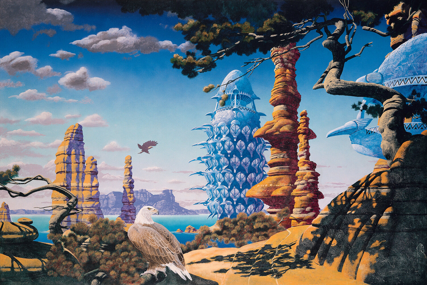 Blue Desert Roger Dean Peinture originale à vendre