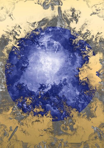 I Saw The Sky Come Down To Meet You Blue Halo, Gold Leaf by Magnus Gjoen, Print for Sale on Singulart