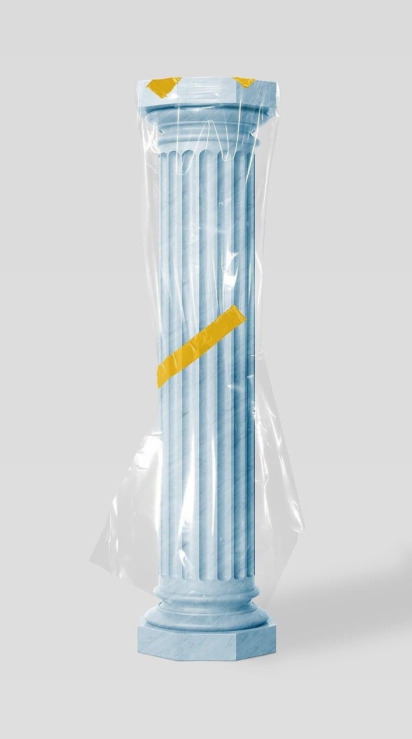 Column, Blue Magnus Gjoen Print for sale
