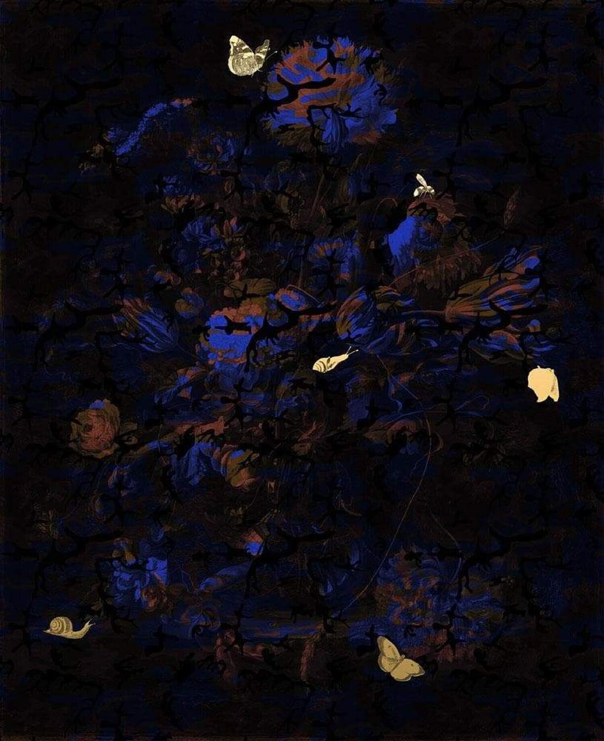 About the Dead, Either Well or Nothing Blue Magnus Gjoen Print for sale