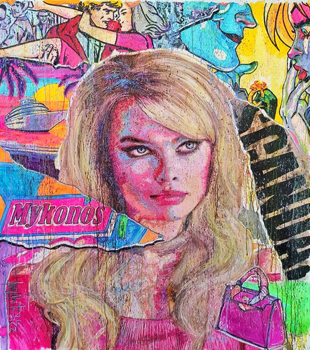 MARGOT IN MYKONOS di LUCA VALENTINI, Pittura in vendita su Singulart