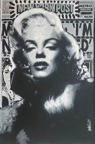 MARILYN B&W di LUCA VALENTINI, Pittura in vendita su Singulart