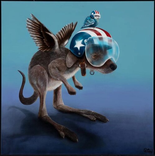 A Falcaroo Named Knievel von Brett Crawford, Malerei kaufen auf Singulart