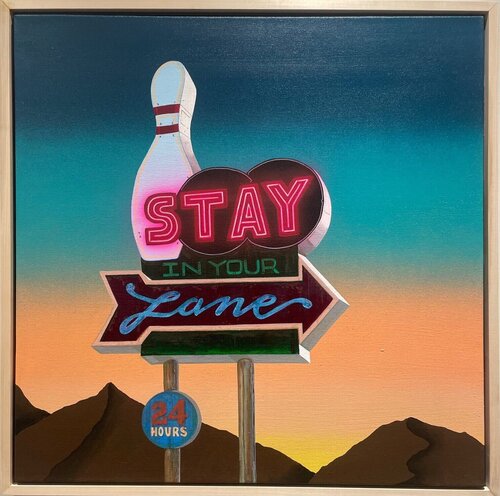 Stay in your Lane di Adam Fu, Pittura in vendita su Singulart