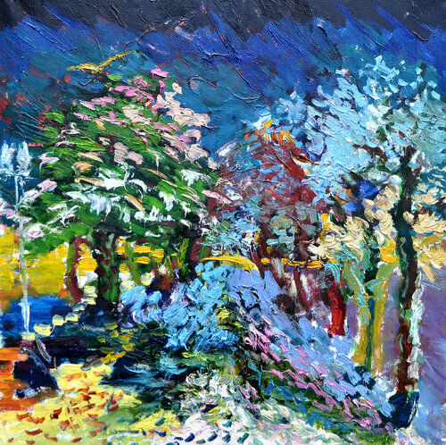 Snow swirls, flies, flies by Olga Bezhina, Painting for Sale on Singulart