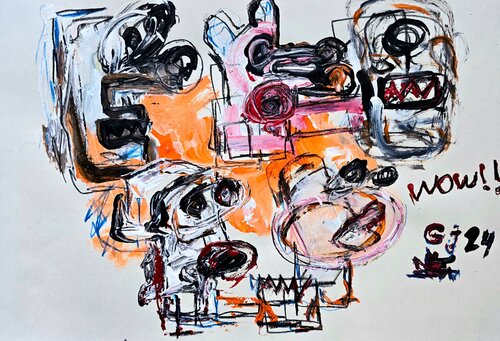 Holy Minecraft 20 (Portrait, Gestural Abstract, Fun, Gaming, Creative, Vibrant, Iranian Female Artist) von Golfam Jozdani, Malerei kaufen auf Singulart