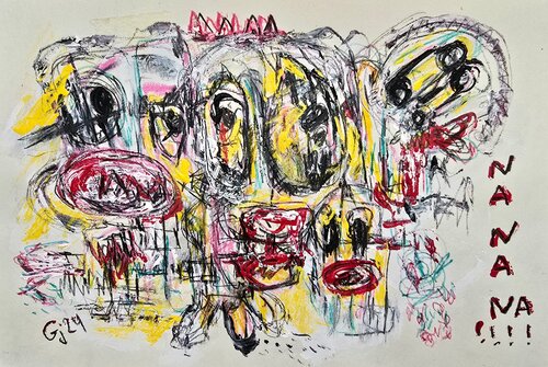 Holy Minecraft 40 (Portrait, Gestural Abstract, Fun, Gaming, Creative, Vibrant, Iranian Female Artist) von Golfam Jozdani, Malerei kaufen auf Singulart