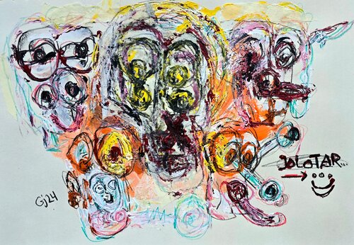 Holy Minecraft 33 (Portrait, Gestural Abstract, Fun, Gaming, Creative, Vibrant, Iranian Female Artist) by Golfam Jozdani, Painting for Sale on Singulart