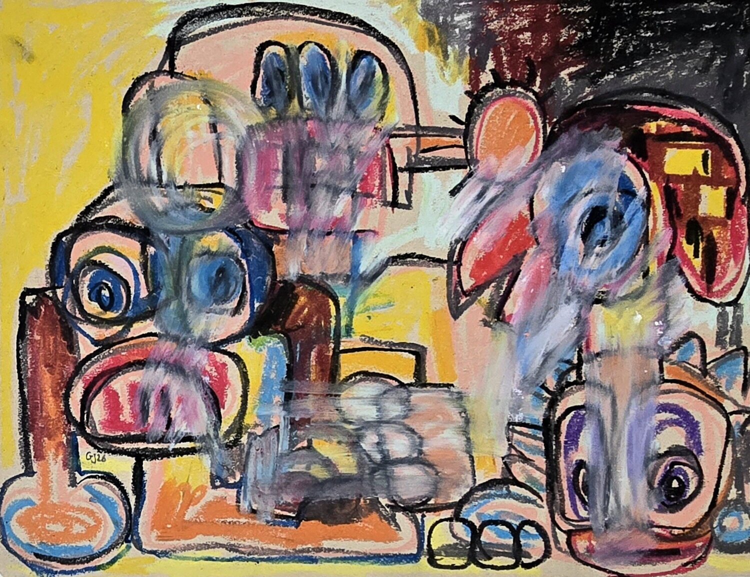 Shadows of Peace XV Golfam Jozdani Original painting for sale