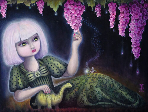 Arcane Aura (Surreal, Symbolism, Contemporary Pop, Colorful, Vibrant) de Stella Jae, Pintura a la venta en Singulart