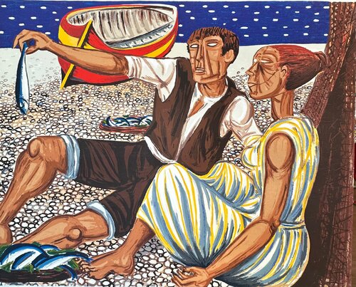 Pescatori  von Giuseppe Migneco, Druck kaufen auf Singulart