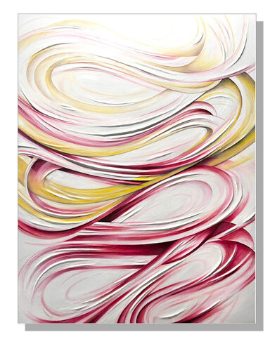 2D/3D COLOR BANDS II [red/yellow] by Daniel Anderson, Painting for Sale on Singulart