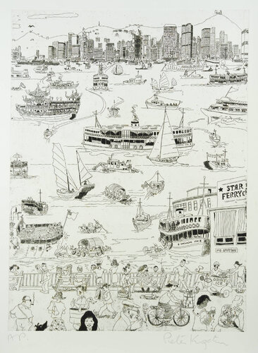 Hong Kong Harbour van Peter Kingston, Afdruk te koop op Singulart