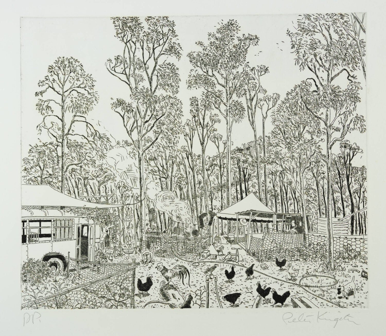 Untitled (Farmyard) Peter Kingston Stampa in vendita