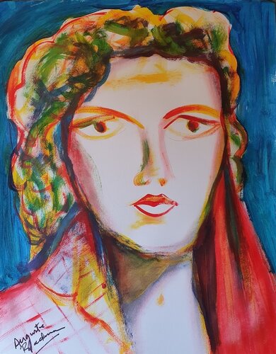 Girl with a Red Scarf by Auguste Blackman, 회화 for Sale on Singulart