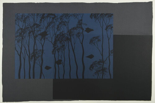 Blue Reflection with Frogs Heads (Black) by Lin Onus, Print for Sale on Singulart