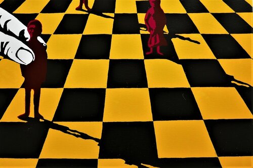 Pawns—Yellow by Lin Onus, Print for Sale on Singulart