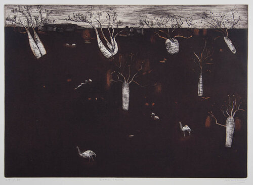 Boabs and Emu von Jeffrey Makin, Druck kaufen auf Singulart