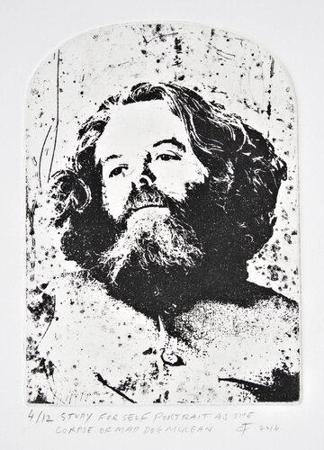 Study for Self Portrait as the corpse of Mad Dog Morgan di Clayton Tremlett, Stampa in vendita su Singulart