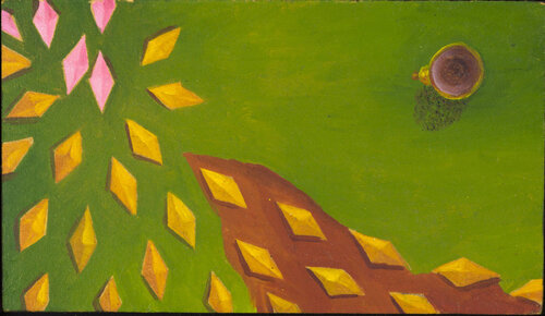 Untitled (Yellow and Pink Diamonds) par Adam Nudelman, Peinture en vente sur Singulart