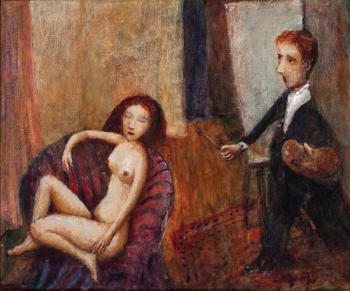 The Measuring Artist van Garry Shead, Schilderij te koop op Singulart
