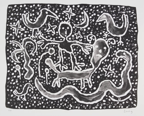 Untitled [Man, birds and animals] von Michael Leunig, Druck kaufen auf Singulart