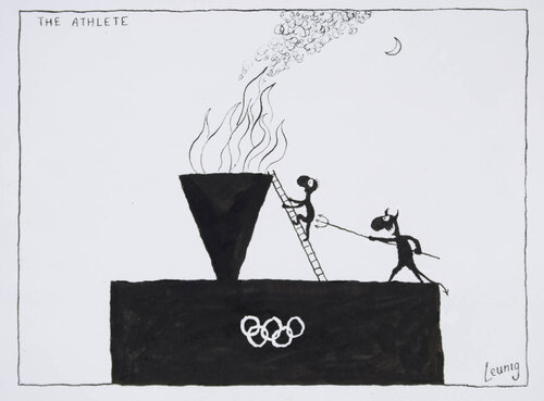 THE ATHLETE von Michael Leunig, Werk auf Papier kaufen auf Singulart
