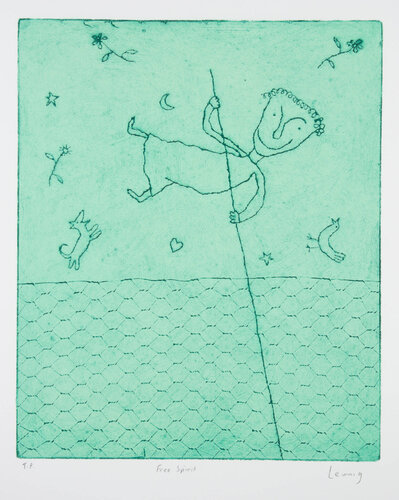 Free Spirit (Green) von Michael Leunig, Druck kaufen auf Singulart