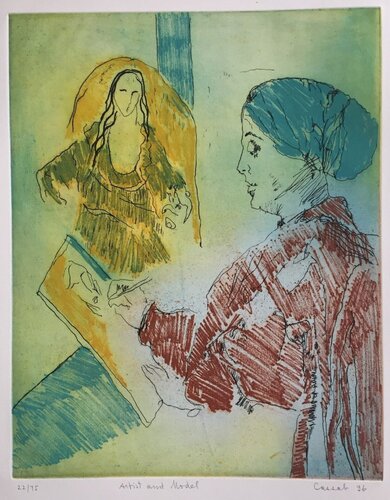 Artist and Model by Judy Cassab, Print for Sale on Singulart