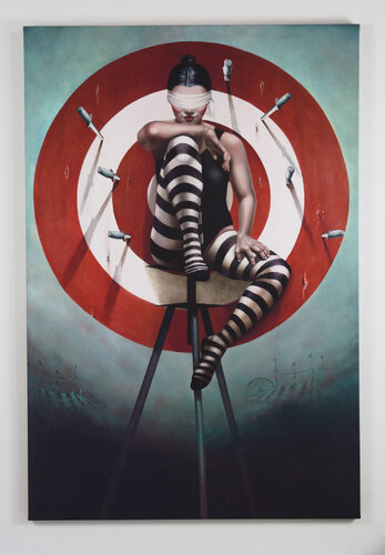 The Knife Thrower lll von Gill Del-Mace, Malerei kaufen auf Singulart