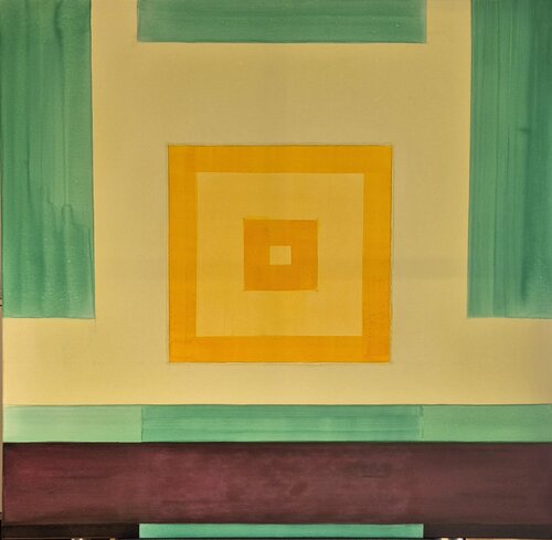 Yellow square di Grégoire Bellwald, Pittura in vendita su Singulart