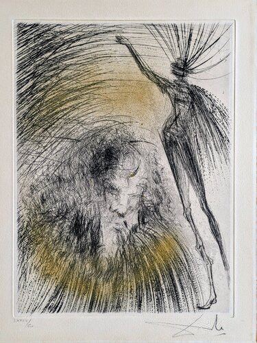 Hand-Signed Etching with gold - Vieux Faust/Old Faust, 1969 par Salvador Dalí, Œuvre sur papier en vente sur Singulart