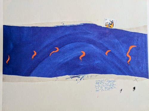 Composition in Blue-Art impression in colors,  1974 by Antoni Tàpies, Work on Paper for Sale on Singulart