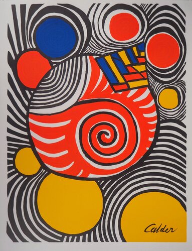 Radiant Planets, Original signed lithograph in colors, 1979 by Alexander Calder, Work on Paper for Sale on Singulart