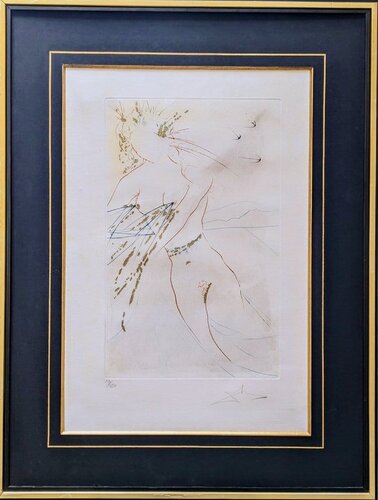 Thou art all faire, My Love / Song of Songs of Solomon, 1971- Original hand-signed color etching with gold leaf, 1971 van Salvador Dalí, Werk op papier te koop op Singulart