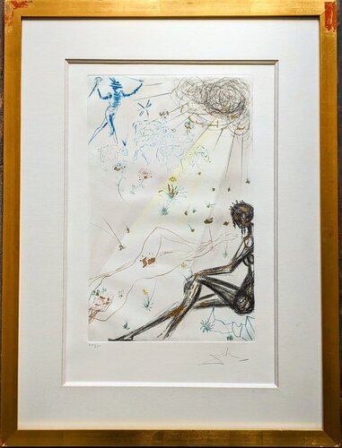 Hand-Signed Etching in colors with gold leaf-Song of Songs, 1971 by Salvador Dalí, Work on Paper for Sale on Singulart