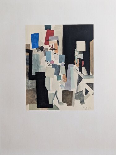 Cubist composition, Original Lithograph in colors, 1968 par Roger de la Fresnaye, Œuvre sur papier en vente sur Singulart