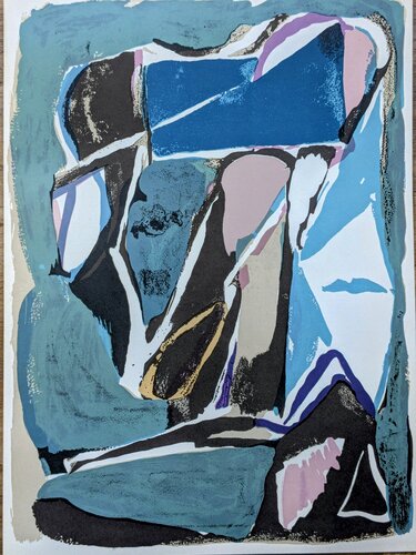 Abstract Composition - Color Lithograph, 1953 von Bram van Velde, Werk auf Papier kaufen auf Singulart