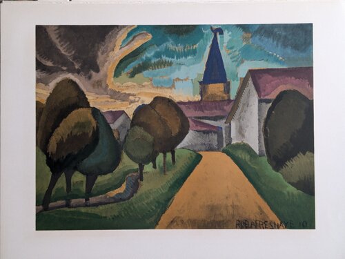 Landscape -  Signed Lithograph in color, 1968 by Roger de la Fresnaye, Work on Paper for Sale on Singulart
