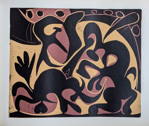 Original Linocut, Spear-Black and Beige, 1962 by Pablo Picasso, Work on Paper for Sale on Singulart