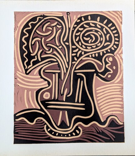 Original Linocut - Flower Vase, 1962 by Pablo Picasso, Work on Paper for Sale on Singulart
