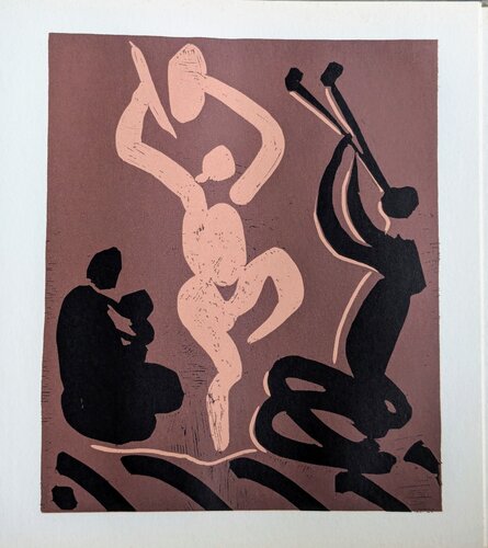 Original Linocut in colors - Dance of the phauns, 1962 di Pablo Picasso, Opera su carta in vendita su Singulart